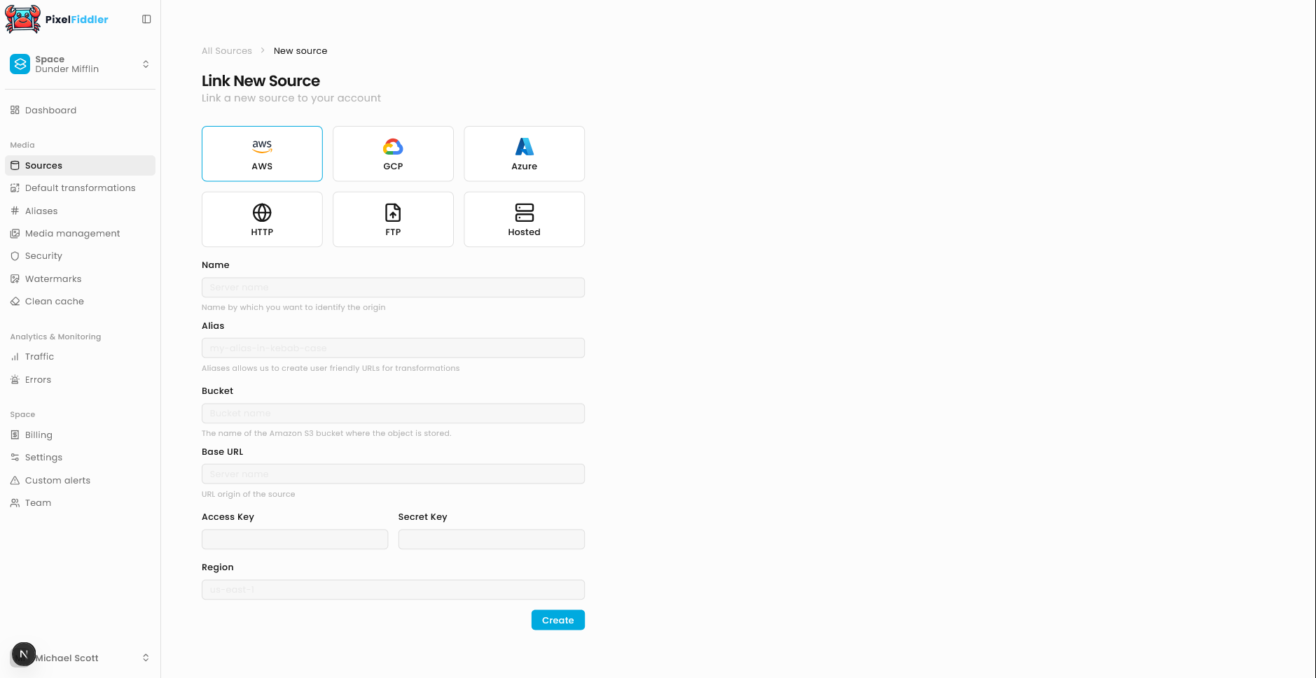 Create S3 Media Source